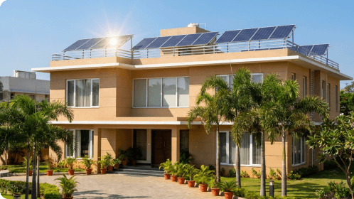 rooftop solar panel installations on house 