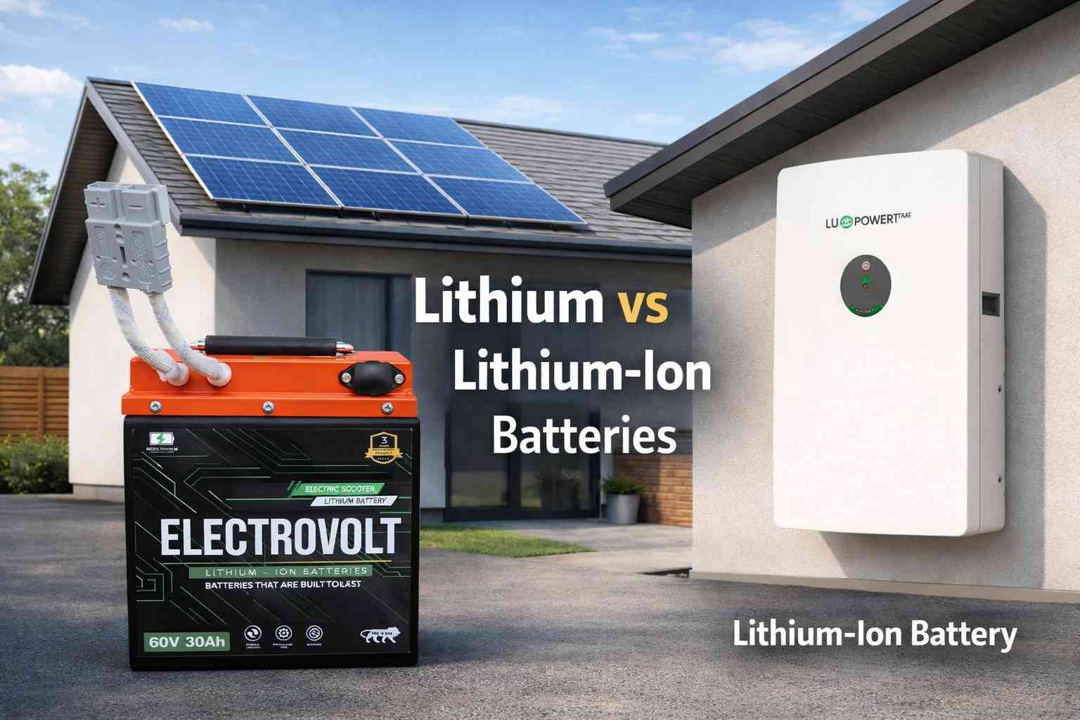 Lithium battery vs lithium-ion battery for solar home energy storage
