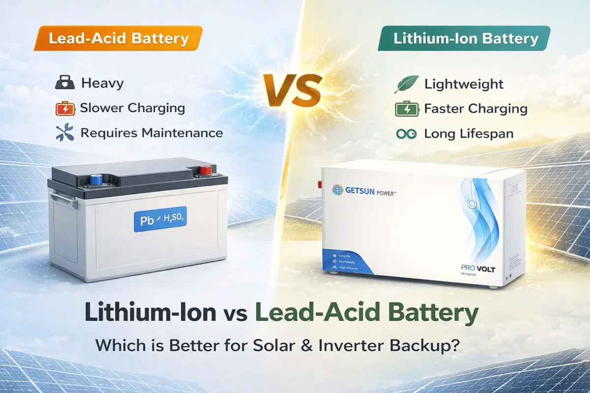 Lithium ion vs lead acid battery comparison for solar inverter and home backup systems