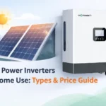 Solar power inverter for home use with rooftop solar panels showing types and price guide for residential solar systems in Bangalore