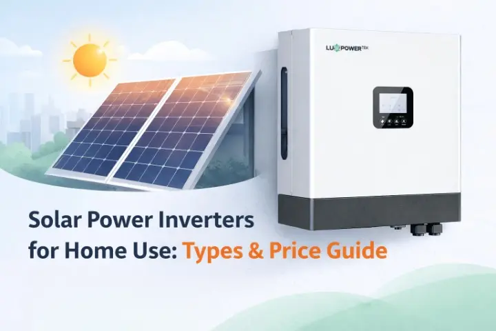Solar power inverter for home use with rooftop solar panels showing types and price guide for residential solar systems in Bangalore