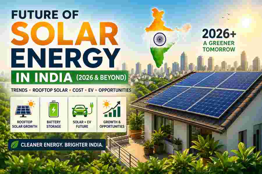 Future of solar energy in India rooftop solar battery EV growth 2026