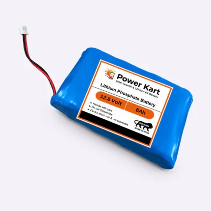 12.8V 6Ah LiFePO₄ (Lithium Iron Phosphate) Solar Battery with Smart BMS, 77Wh capacity, and 3000+ cycle life. Ideal for solar lighting, CCTV backup, emergency power, and portable DC applications