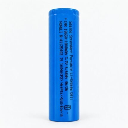 HONGLI IMR 18650 rechargeable Li-ion cell with 1800mAh capacity, 3.7V nominal voltage and 6.66Wh energy for compatible battery-pack projects.