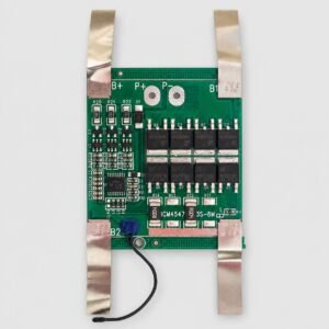ICM4547 3S-8M 11.1V lithium-ion battery protection BMS board with nickel tabs and temperature sensor wire.