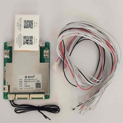 JIABAIDA JBD-DB20SA02 V1.2 20S 50A smart LiFePO4 BMS with cell-sensing harness, temperature sensor and app setup card